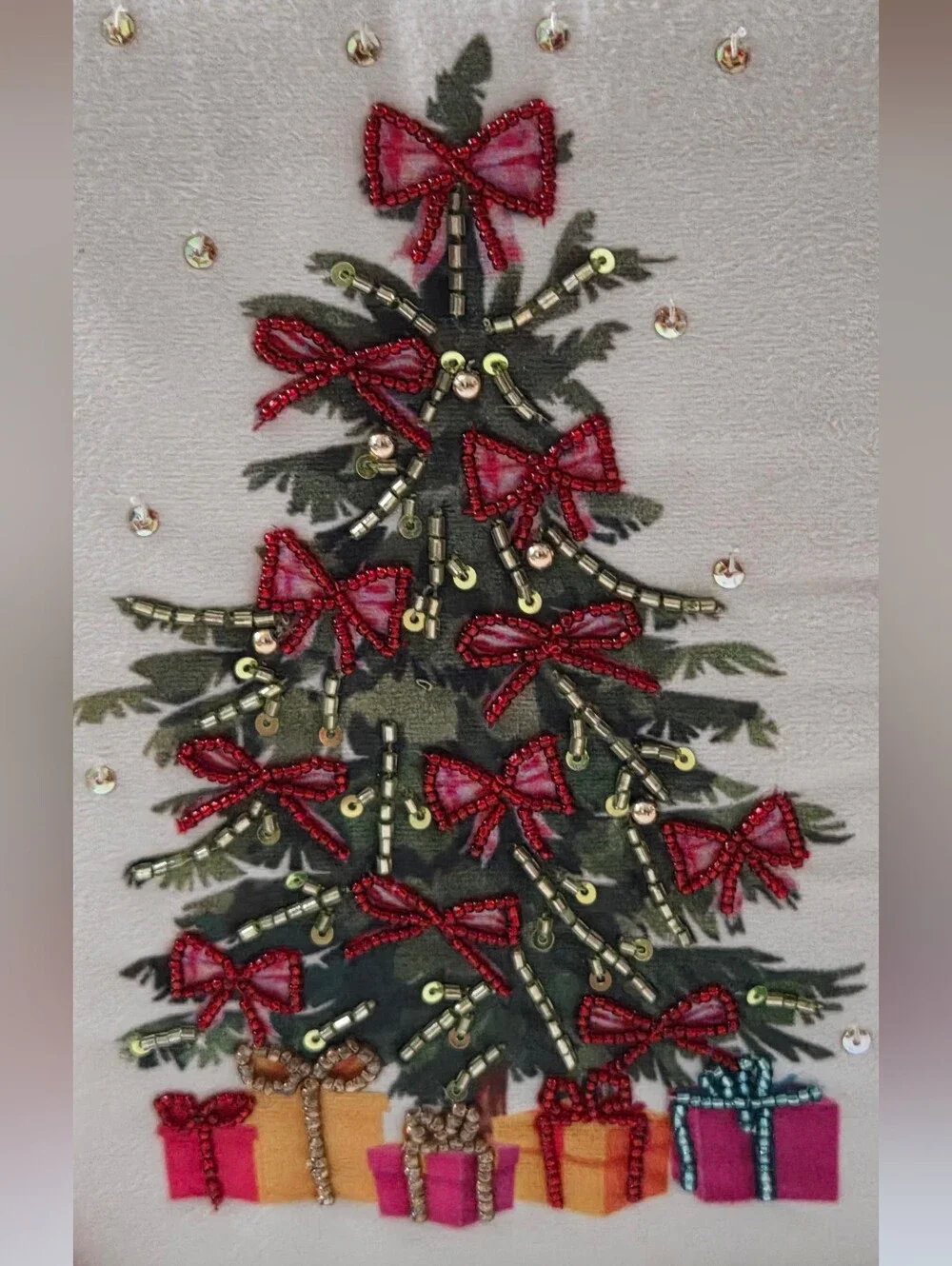 Holiday Velvet Journal with Embellished Christmas Tree Bookmark Included